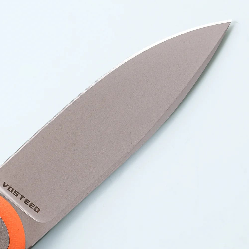Navaja plegable CORGI naranja con filo liso, diseño gentleman, tamaño EDC