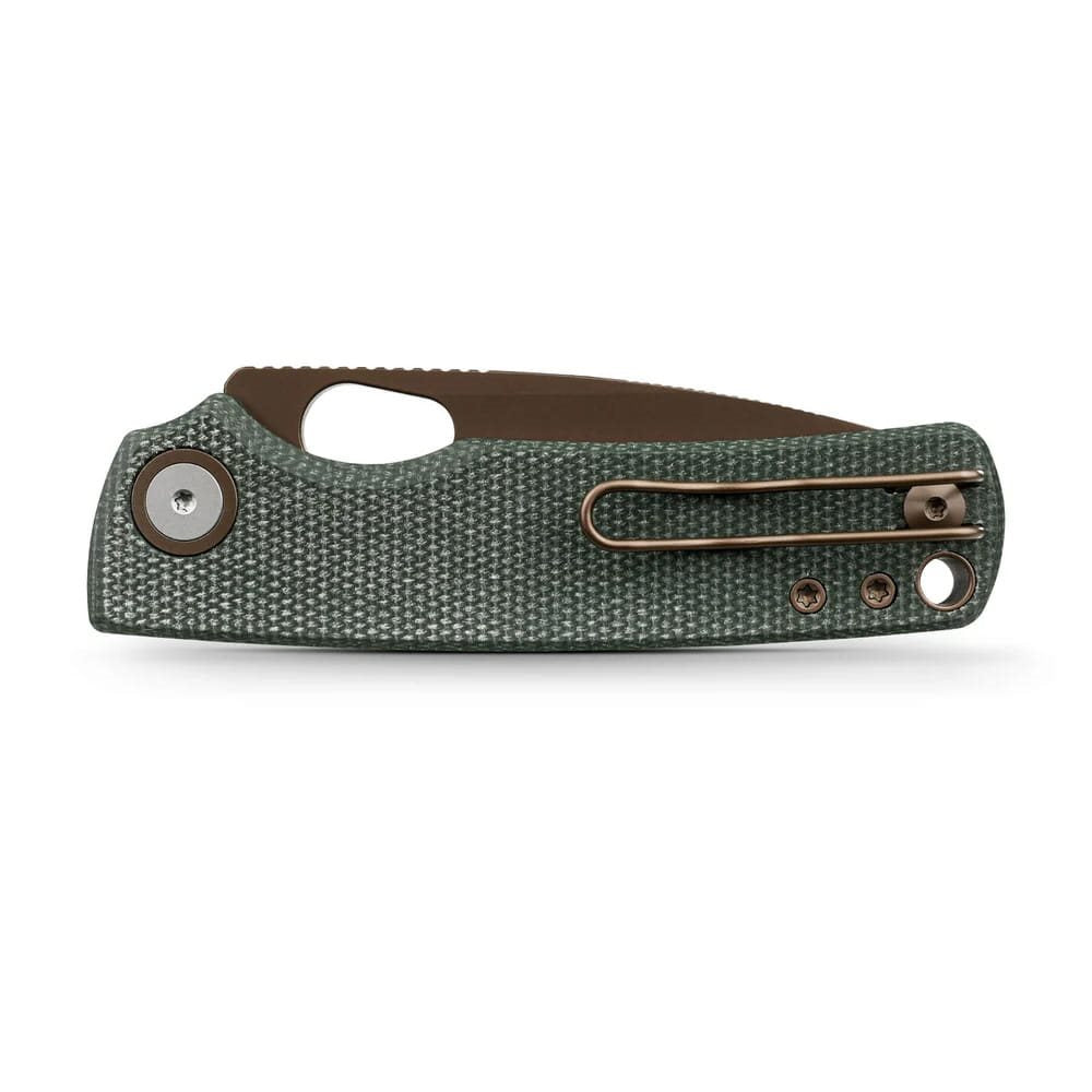 Navaja plegable Porcupine verde con hoja lisa