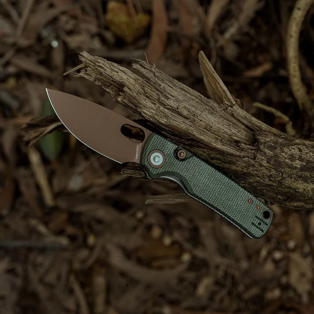 Navaja plegable Porcupine verde con hoja lisa