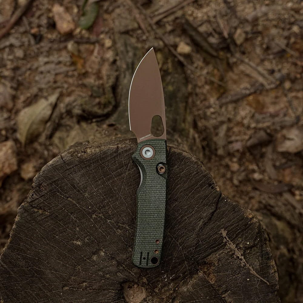 Navaja plegable Porcupine verde con hoja lisa