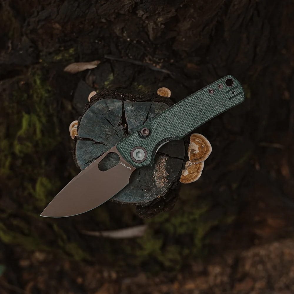 Navaja plegable Porcupine verde con hoja lisa