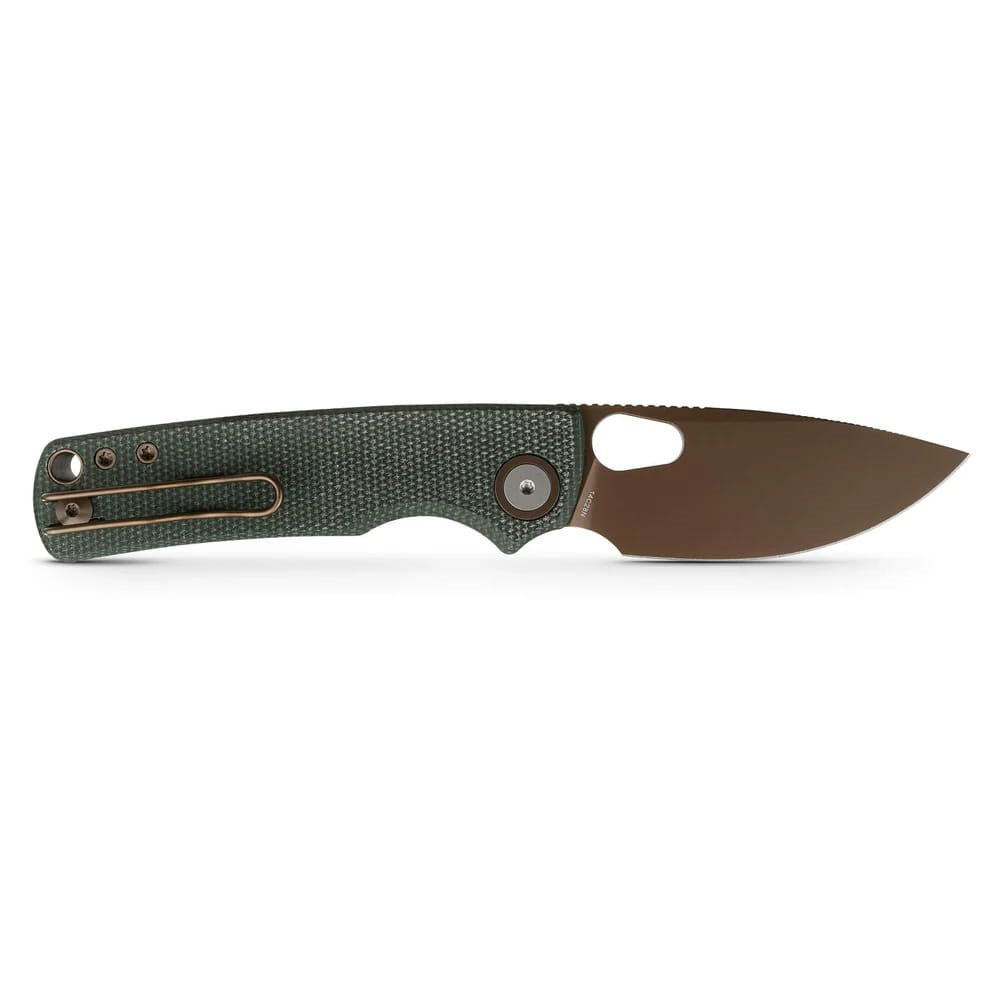 Navaja plegable Porcupine verde con hoja lisa