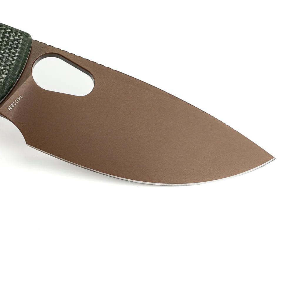 Navaja plegable Porcupine verde con hoja lisa