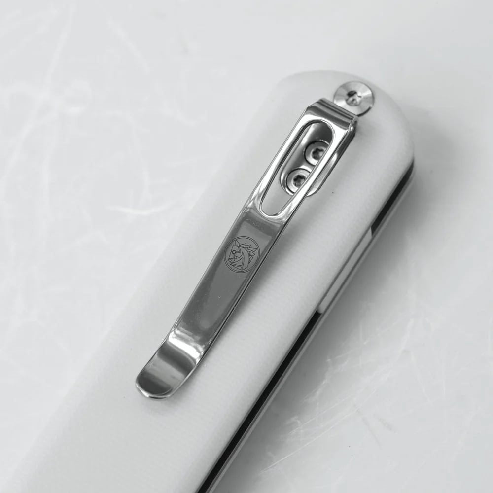 Navaja plegable CORGI naranja con filo liso, diseño gentleman, tamaño EDC