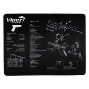 Tapete de goma negro con diagrama de Glock desmontada 50x37 cm