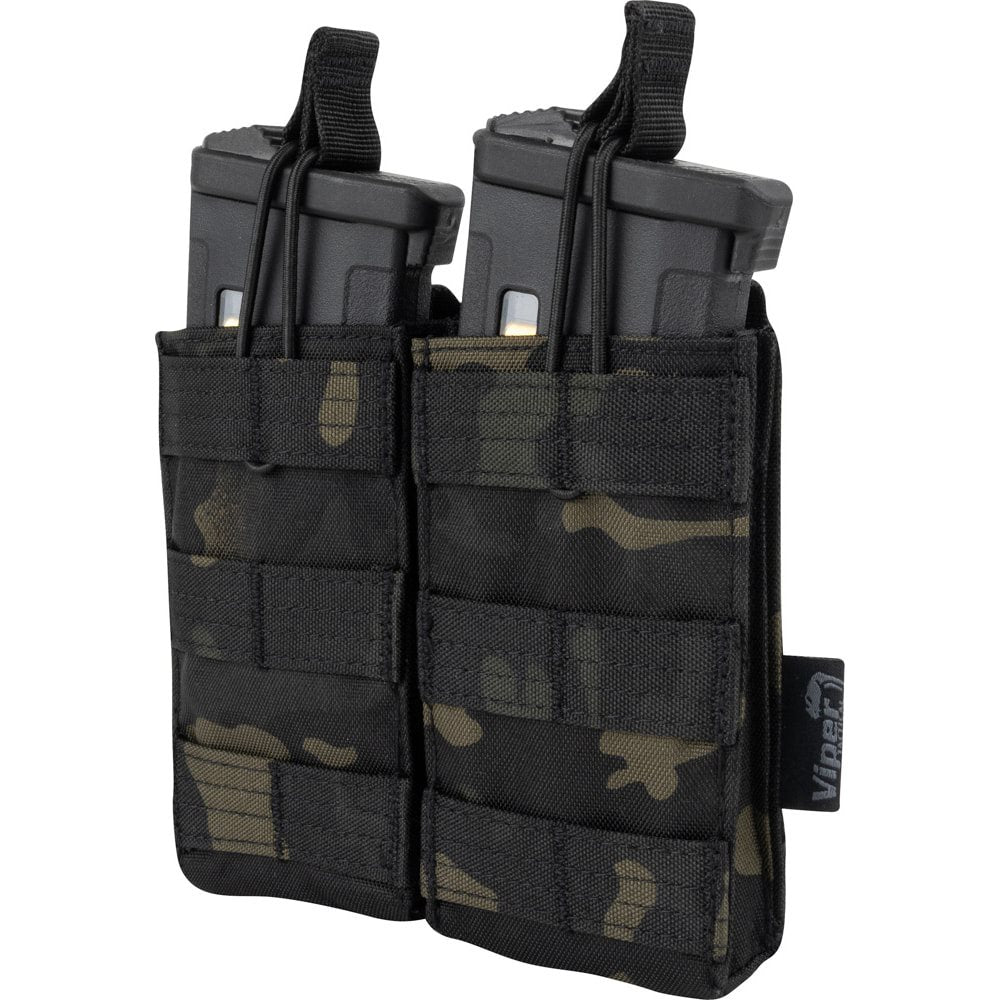 Funda doble para cargadores M4/M16/AK RELEASE negra, tamaño 15x17 cm