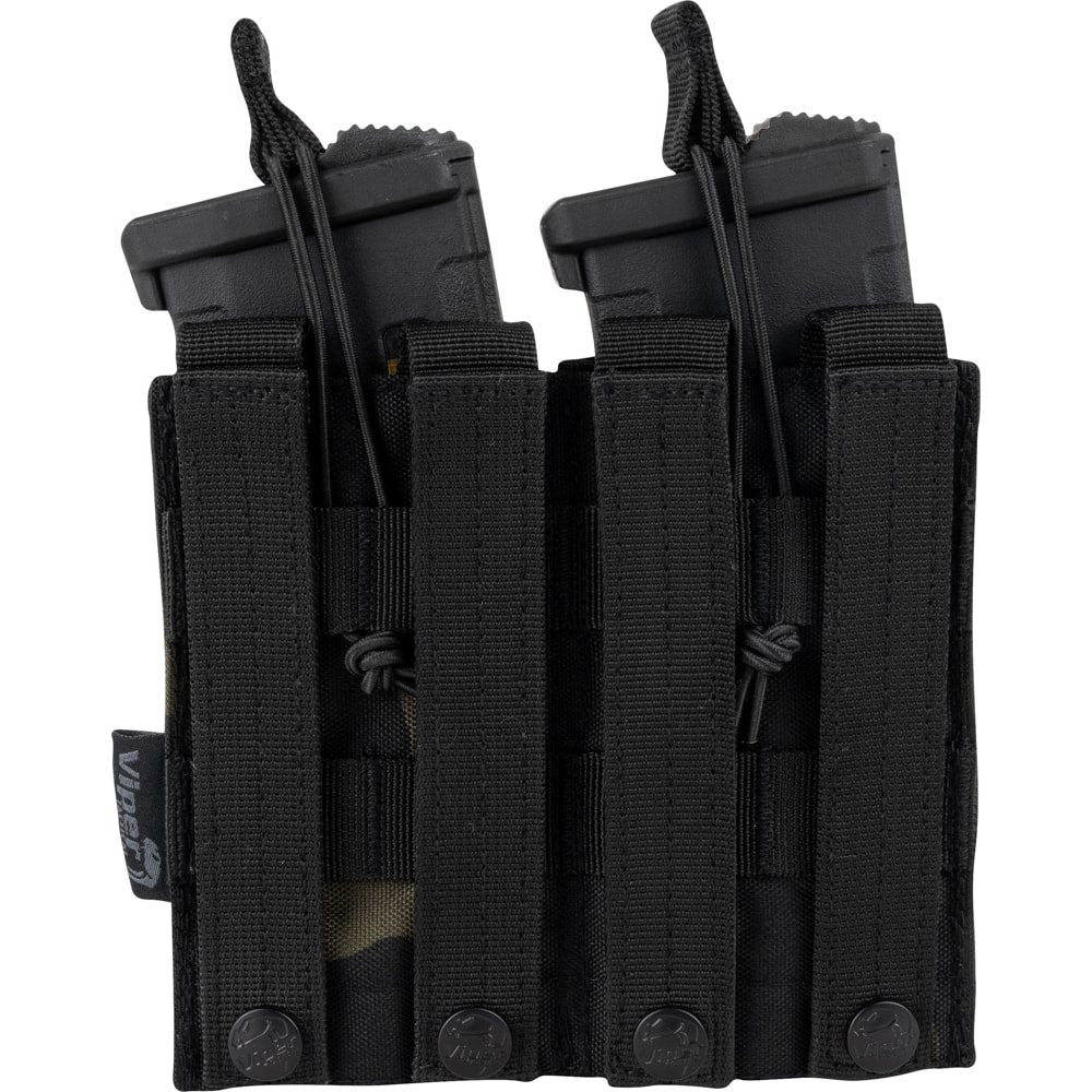Funda doble para cargadores M4/M16/AK RELEASE negra, tamaño 15x17 cm
