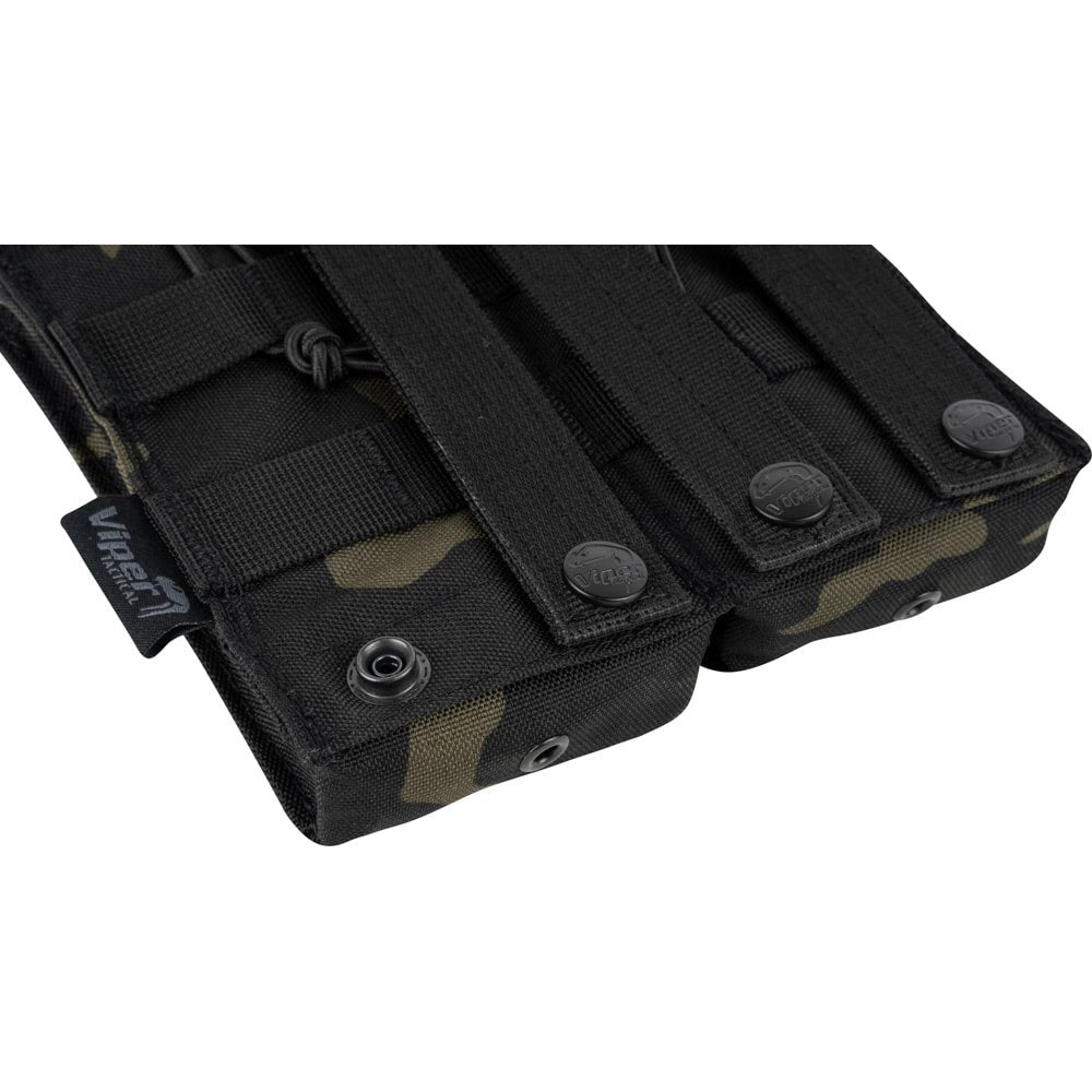 Funda doble para cargadores M4/M16/AK RELEASE negra, tamaño 15x17 cm
