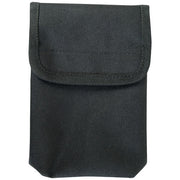 Estuche para libreta negro en poliéster 600D, cierre de velcro, tamaño aprox. 17 x 12 x 4 cm