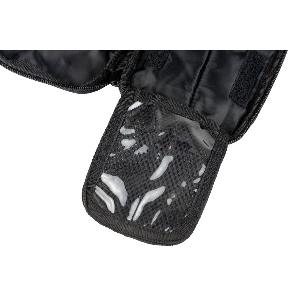 Funda OPERATORS universal negra con anclaje MOLLE, asa, 4 bolsillos interiores y bolsillo exterior de malla