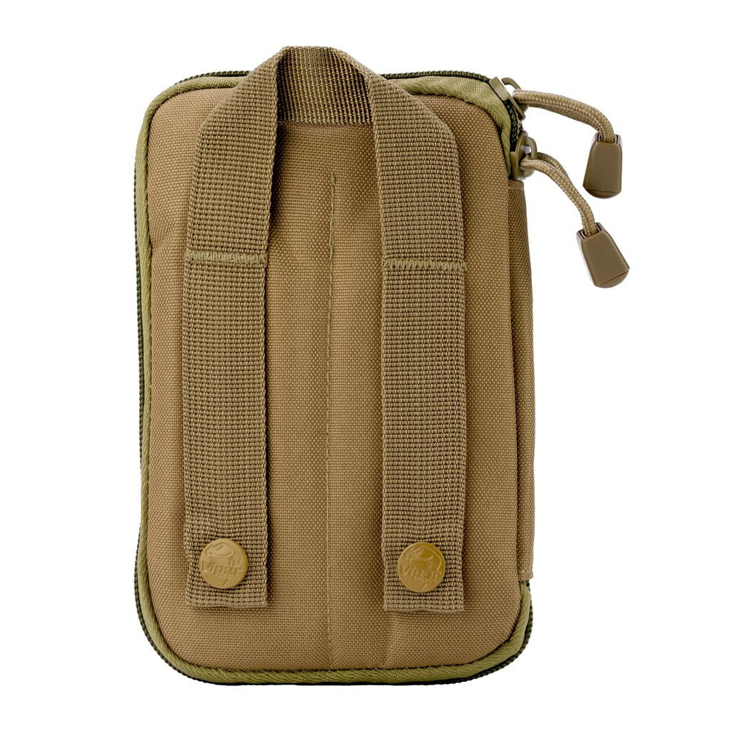 Funda OPERATORS universal negra con anclaje MOLLE, asa, 4 bolsillos interiores y bolsillo exterior de malla