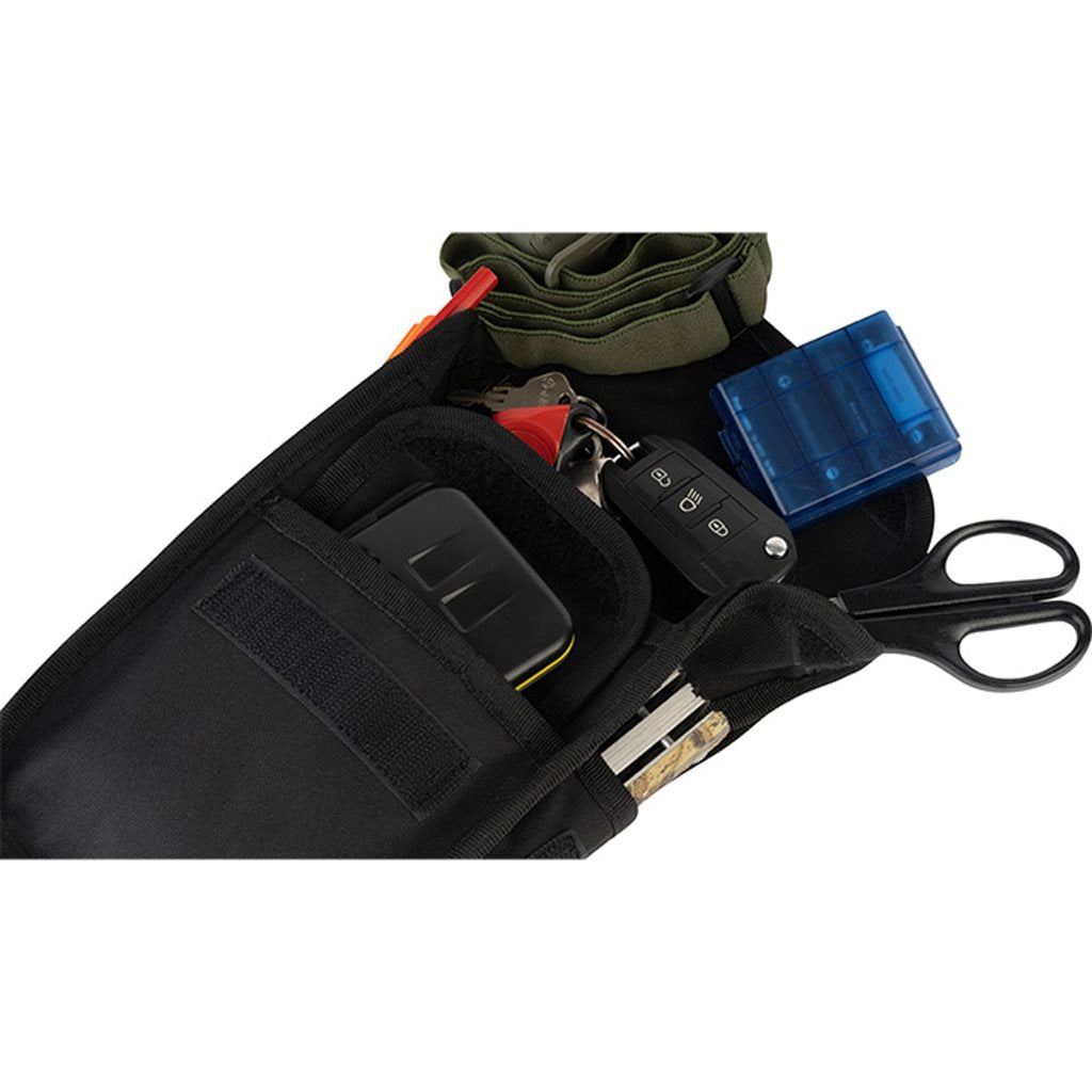 Funda universal PATROL negra con 2 bolsillos, cierre de velcro, soporte para linterna Maglite y 3 lazos para bolígrafos