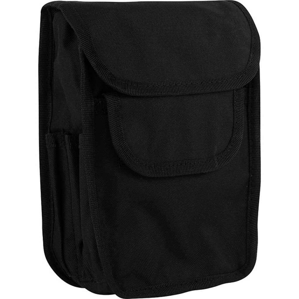 Funda universal PATROL negra con 2 bolsillos, cierre de velcro, soporte para linterna Maglite y 3 lazos para bolígrafos
