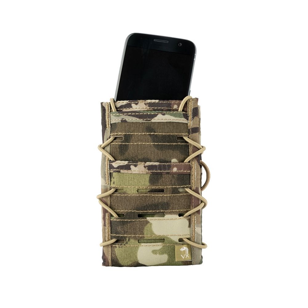 Funda VX para teléfono verde compatible con MOLLE/PALS, bolsillo principal y tres bolsillos pequeños