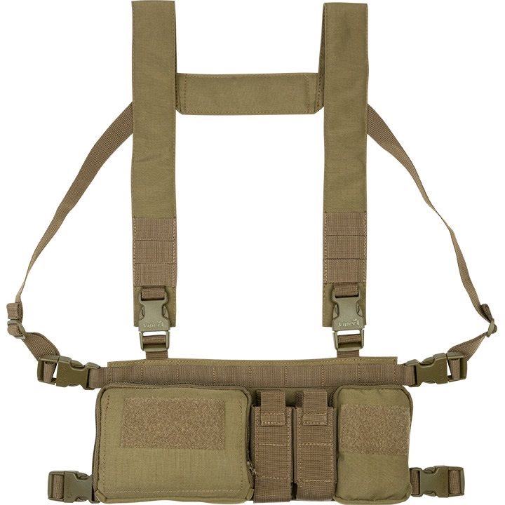 Chest Rig Viper VX Buckle Ready negro, rig táctico ligero con bolsillos cosidos