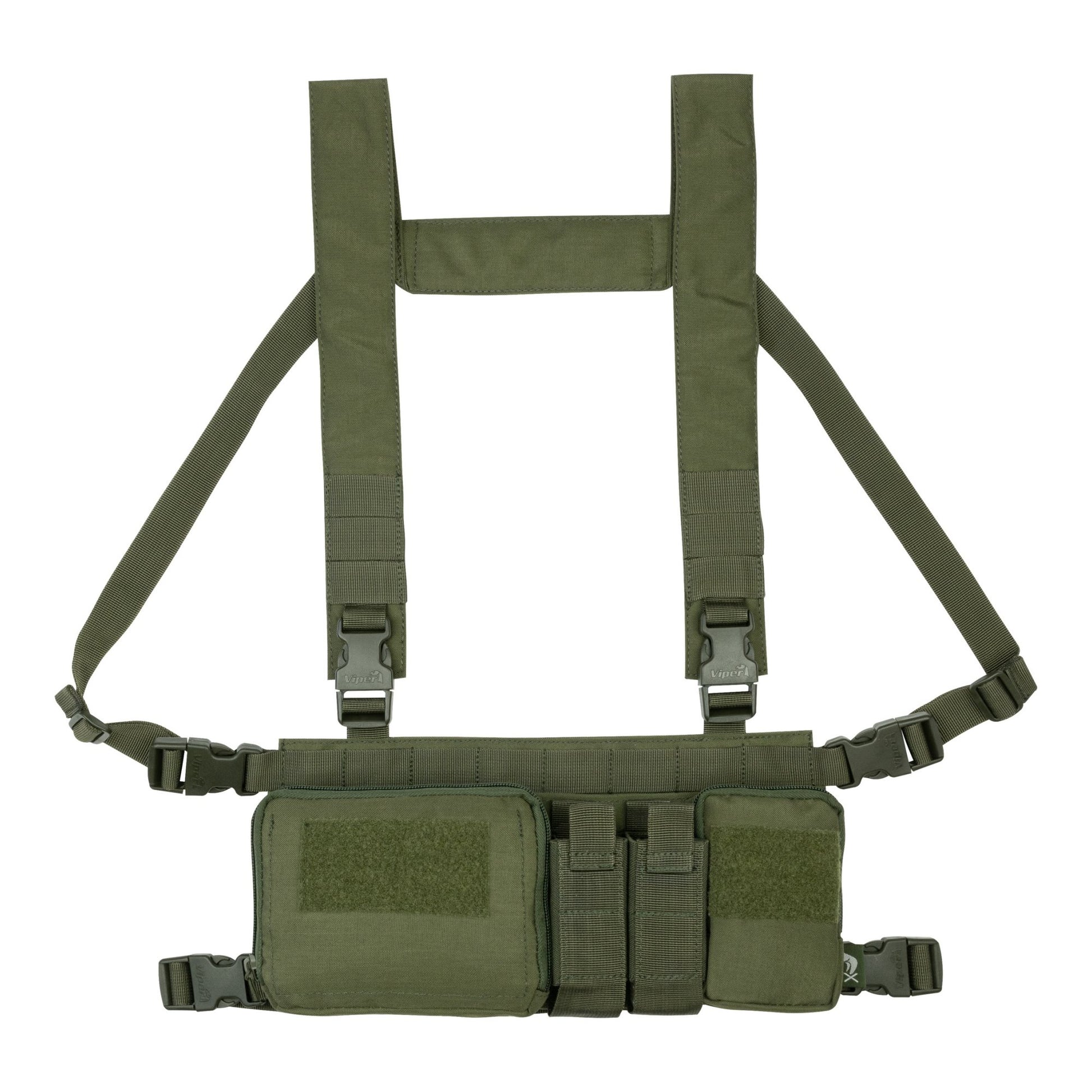 Chest Rig Viper VX Buckle Ready negro, rig táctico ligero con bolsillos cosidos