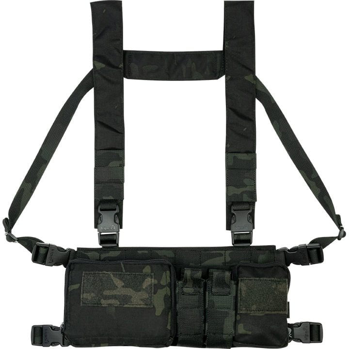 Chest Rig Viper VX Buckle Ready negro, rig táctico ligero con bolsillos cosidos