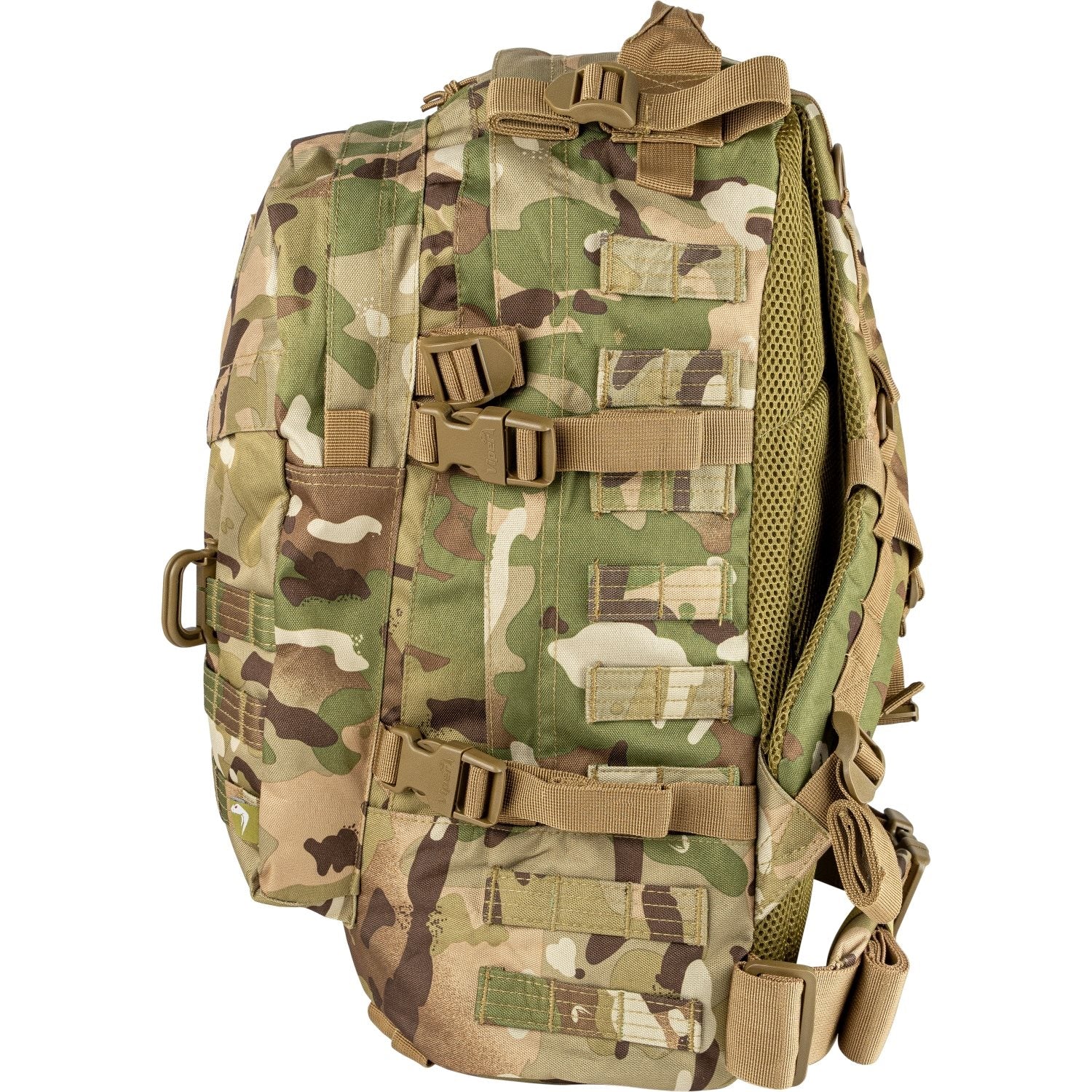 Mochila SPECIAL OPS 45L verde, 600D Cordura, 3 compartimentos, compatible con bolsa de hidratación