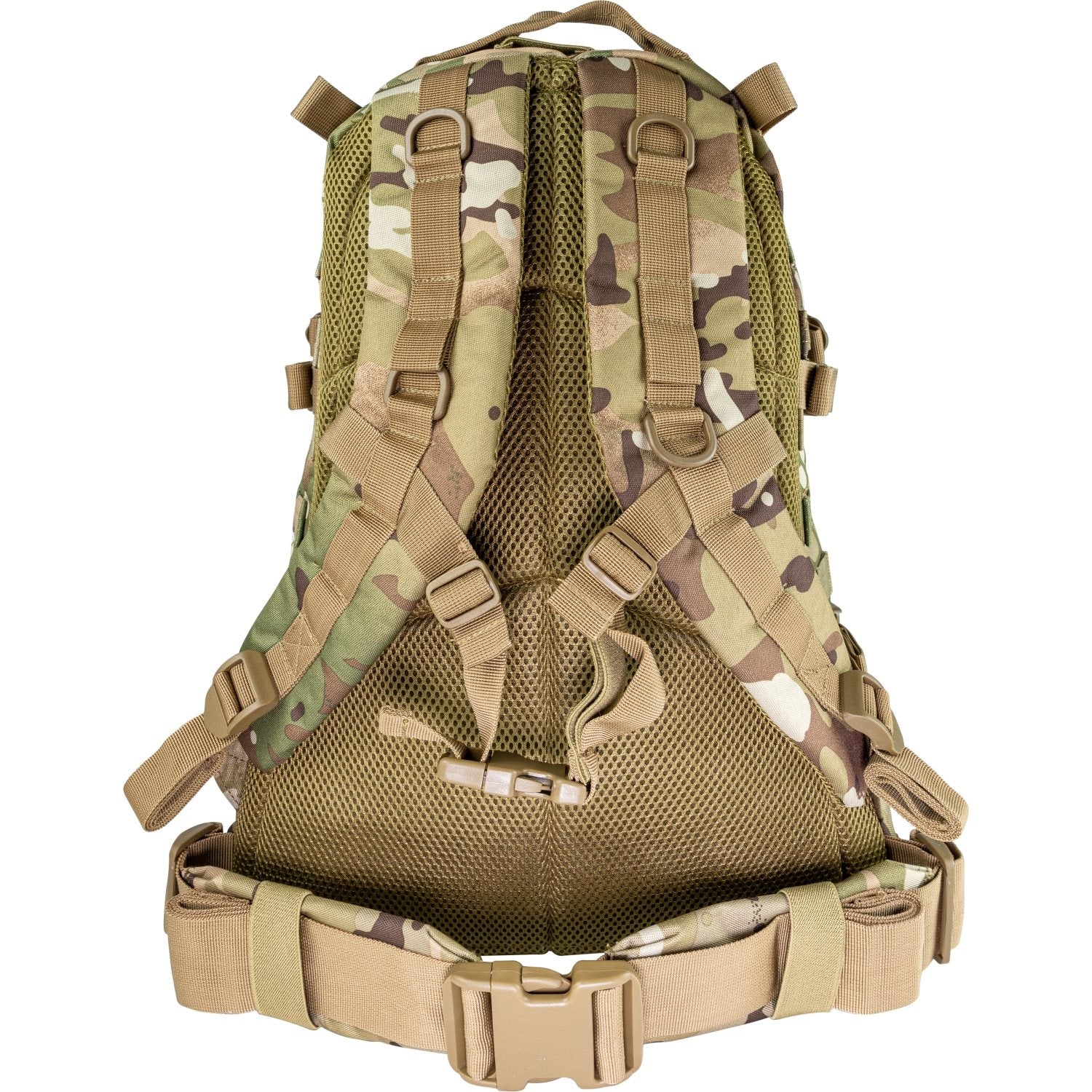 Mochila SPECIAL OPS 45L verde, 600D Cordura, 3 compartimentos, compatible con bolsa de hidratación