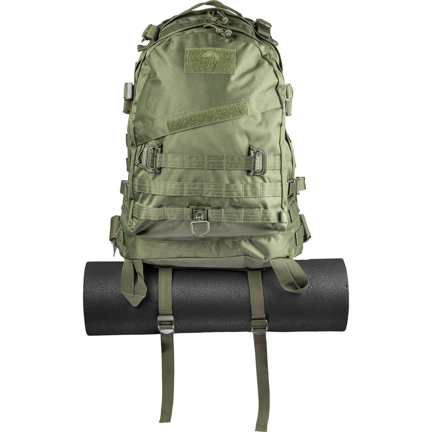 Mochila SPECIAL OPS 45L verde, 600D Cordura, 3 compartimentos, compatible con bolsa de hidratación