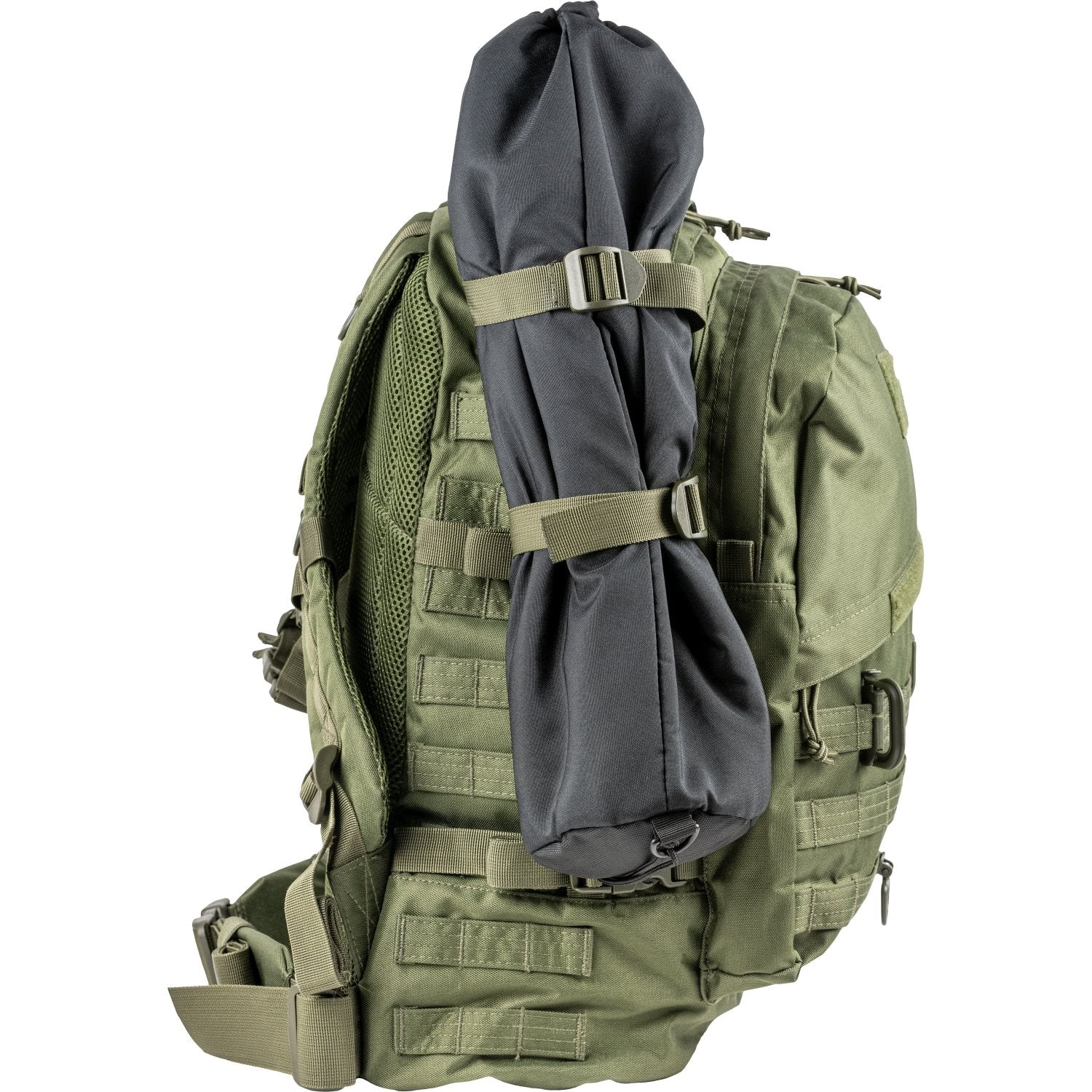 Mochila SPECIAL OPS 45L verde, 600D Cordura, 3 compartimentos, compatible con bolsa de hidratación