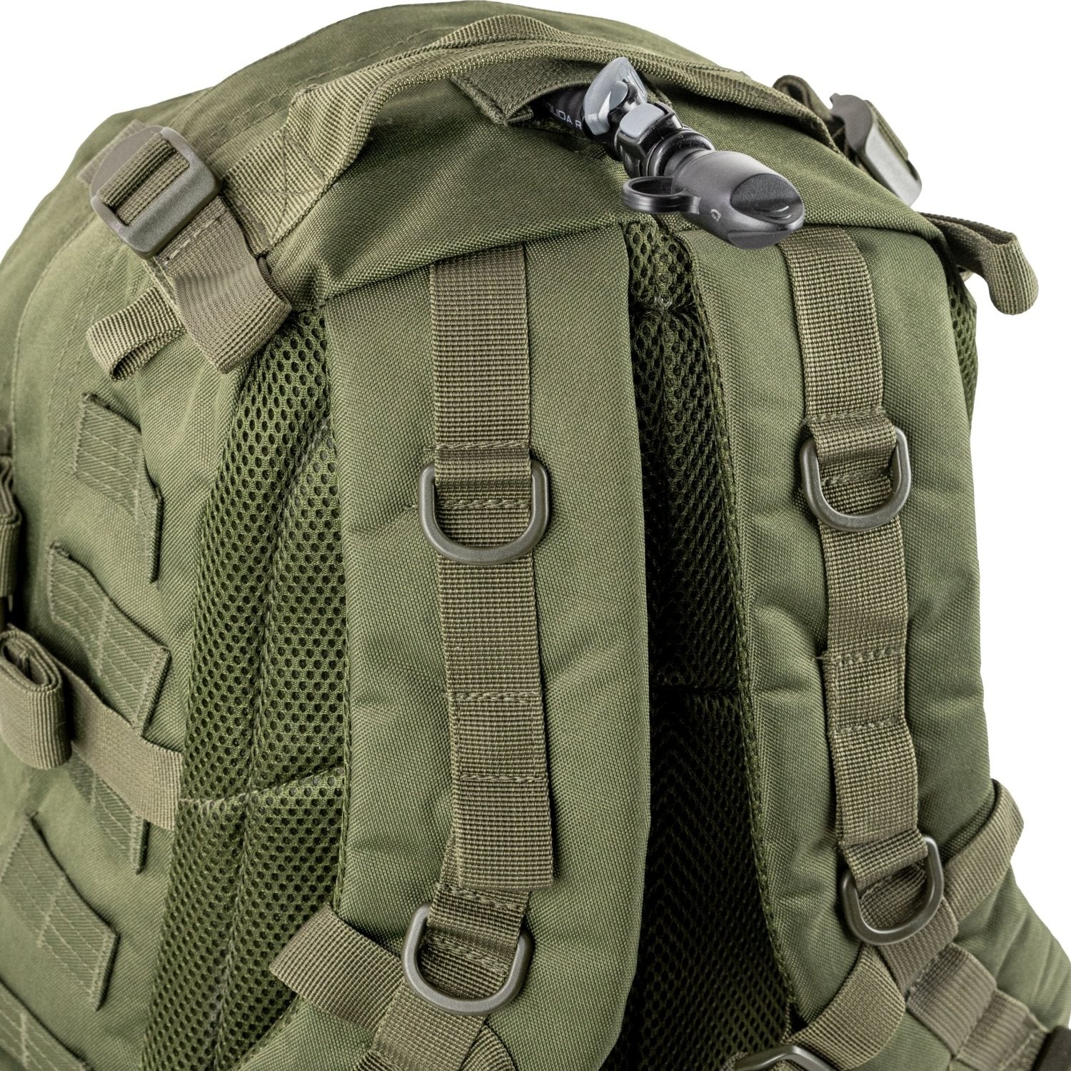 Mochila SPECIAL OPS 45L verde, 600D Cordura, 3 compartimentos, compatible con bolsa de hidratación