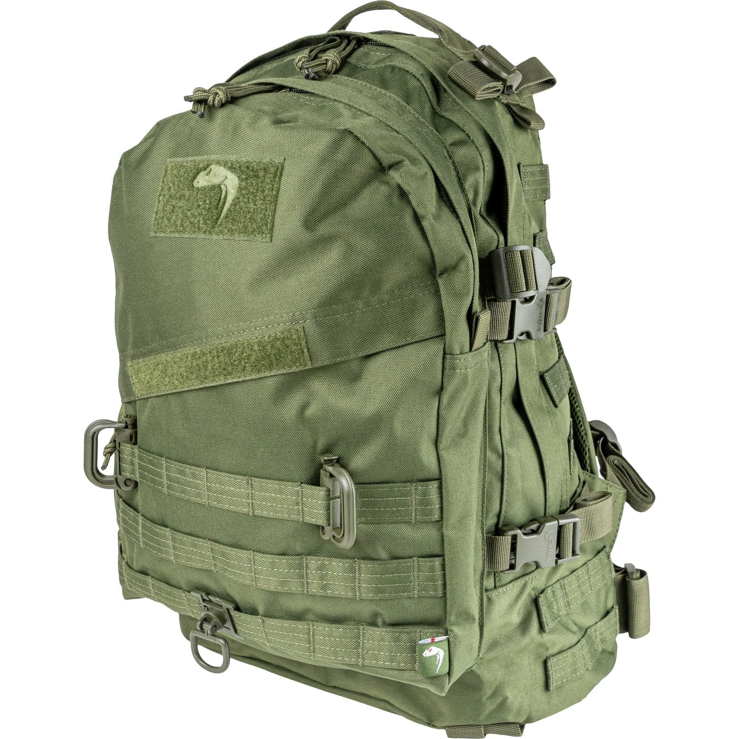 Mochila SPECIAL OPS 45L verde, 600D Cordura, 3 compartimentos, compatible con bolsa de hidratación