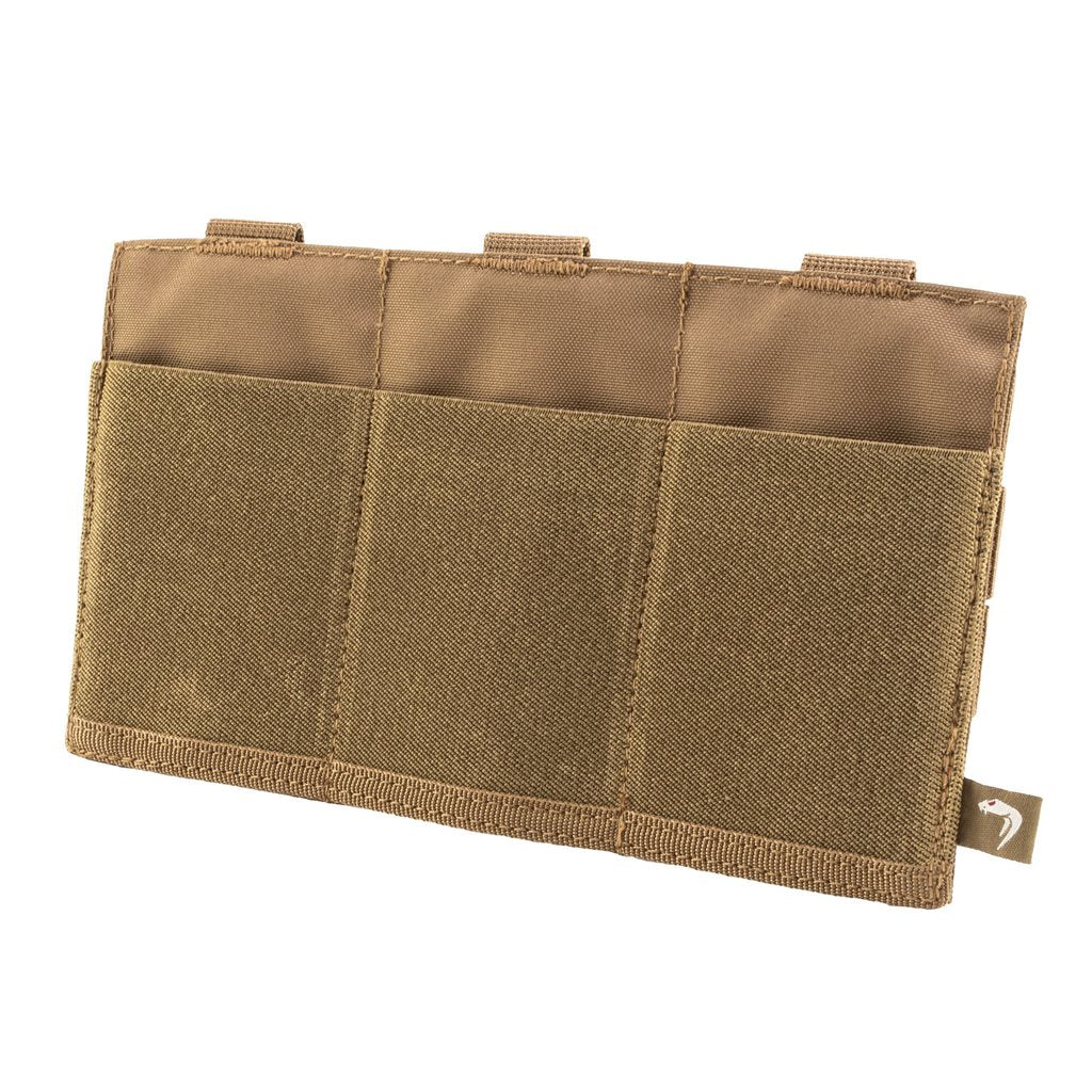 Funda elástica abierta para 3 cargadores M4/M16 en color Coyote