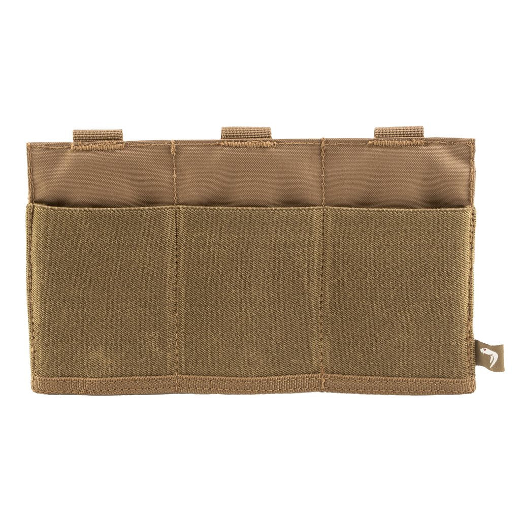 Funda elástica abierta para 3 cargadores M4/M16 en color Coyote