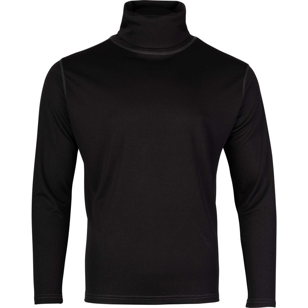 Camiseta Rollneck táctica negra de manga larga en Mesh-Tech con cuello enrollable