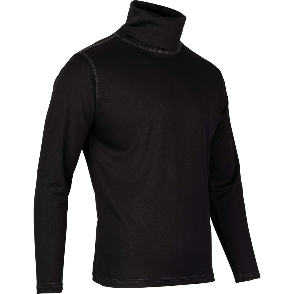 Camiseta Rollneck táctica negra de manga larga en Mesh-Tech con cuello enrollable
