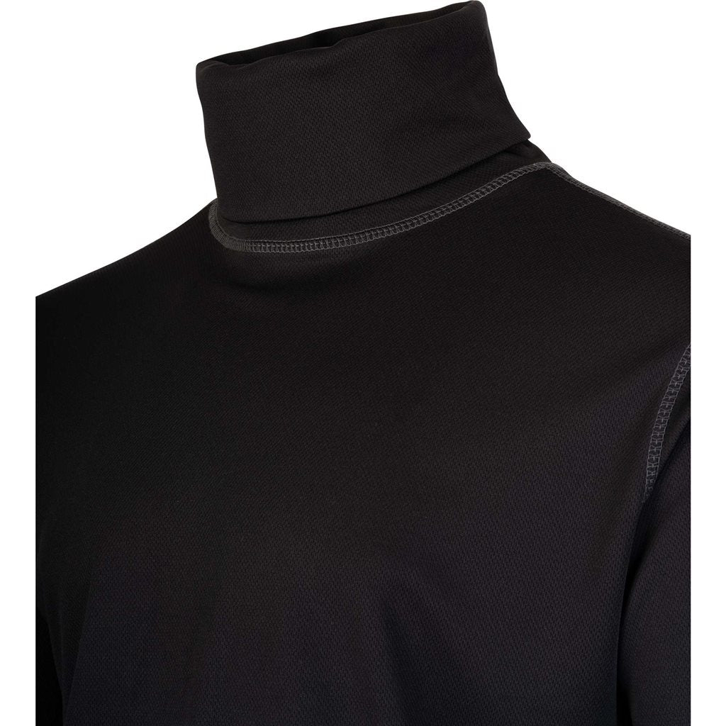 Camiseta Rollneck táctica negra de manga larga en Mesh-Tech con cuello enrollable