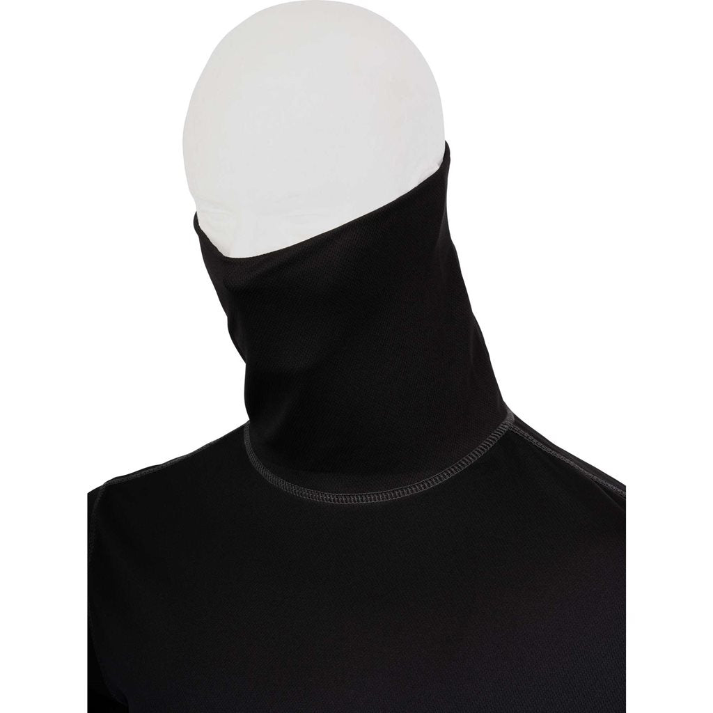 Camiseta Rollneck táctica negra de manga larga en Mesh-Tech con cuello enrollable