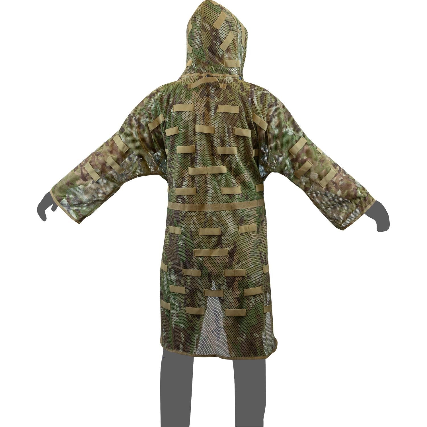 Capa de camuflaje CONCEALMENT para tirador, malla con lazos elásticos y capucha desmontable