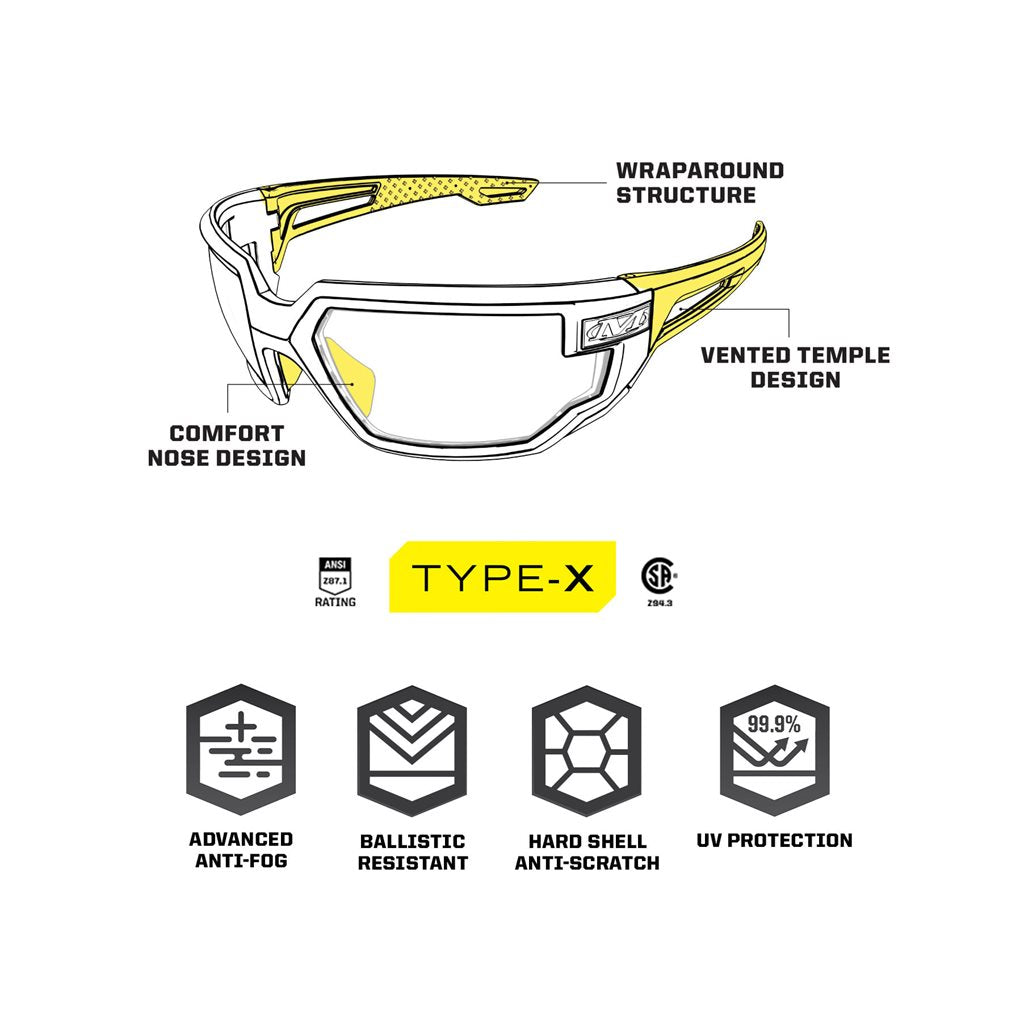 Gafas tácticas TYPE-X transparentes VXF-10AF-CE