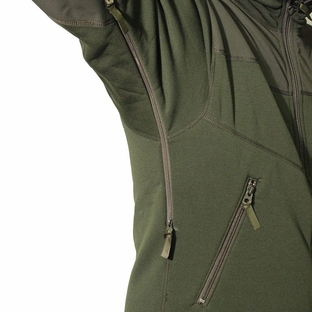 Chaqueta técnica SNEAKER para hombre con capucha, tejido Polartec PowerStretch Pro, color alpine green