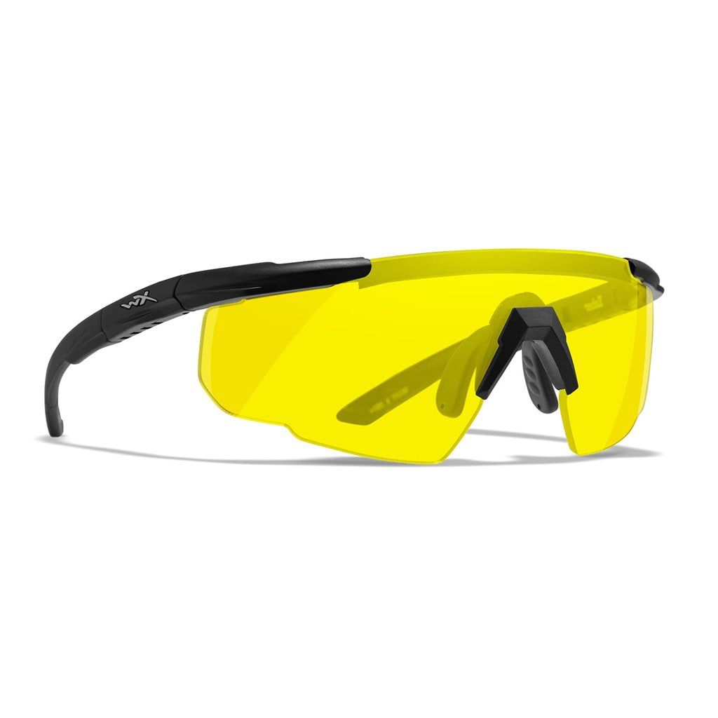 Gafas de tiro SABER ADVANCED con marco negro y lentes amarillas