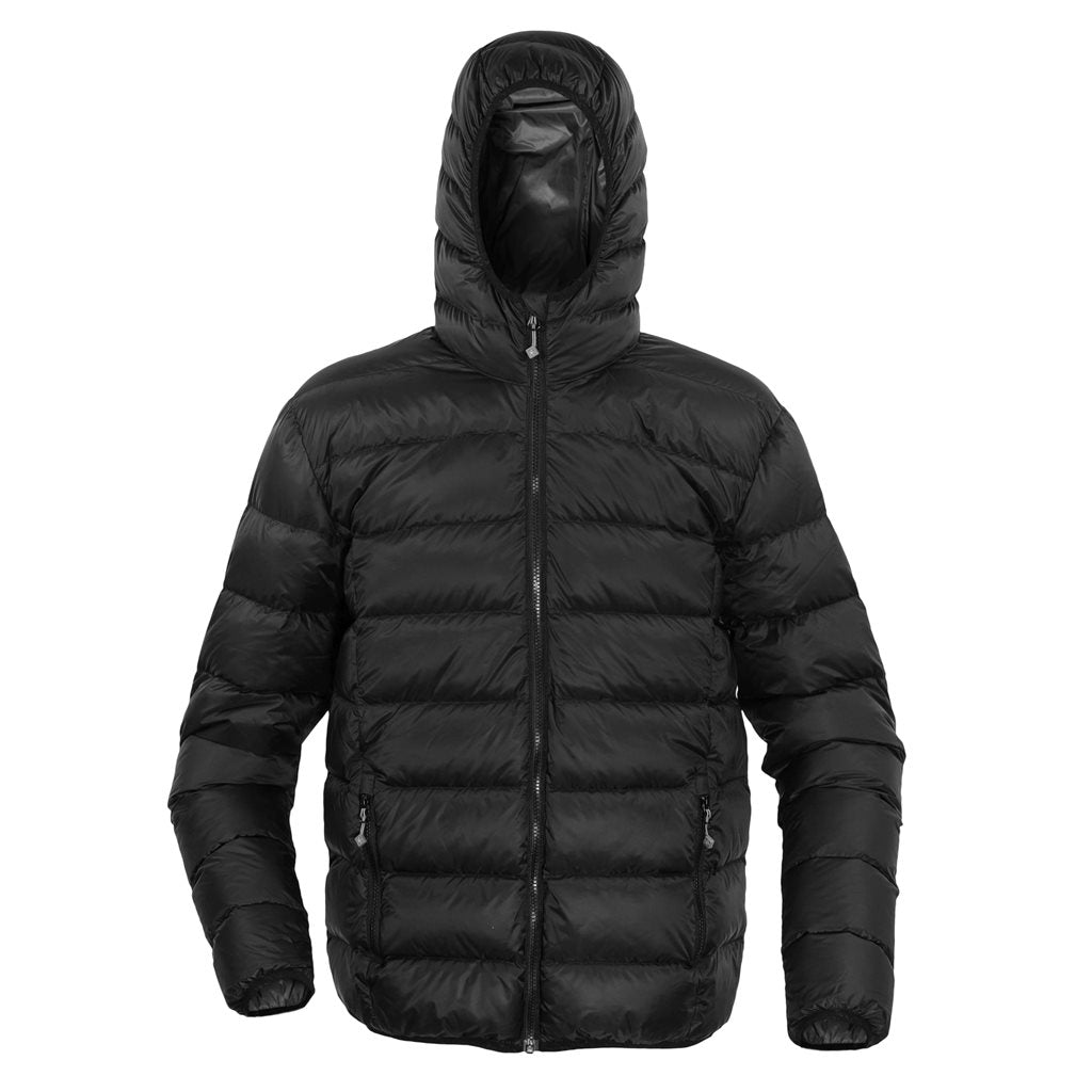 Chaqueta de plumón VERNON DWR+ negra con capucha en material Loft Nylon DWR+