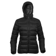 Chaqueta de plumas para mujer TACOMA ADY negra con capucha, tejido Loft Nylon DWR+