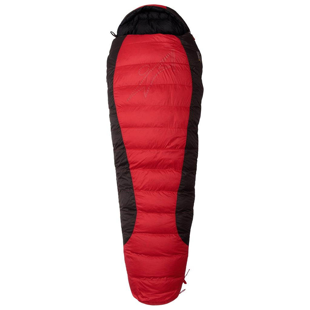 Saco de plumón VIKING 900 rojo/gris/negro 195 cm vista del producto