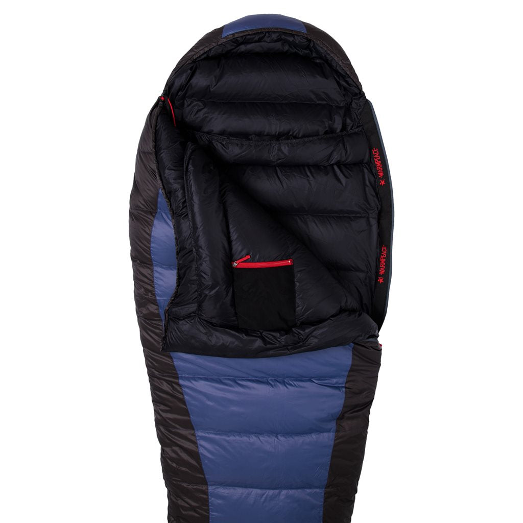 Saco de plumón VIKING 600 195cm azul-negro, cremallera derecha
