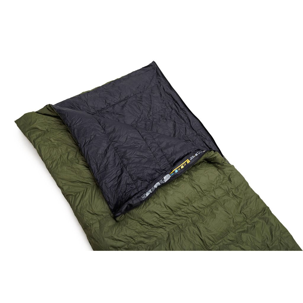Saco de plumas tipo quilt 300 Calla verde-negro