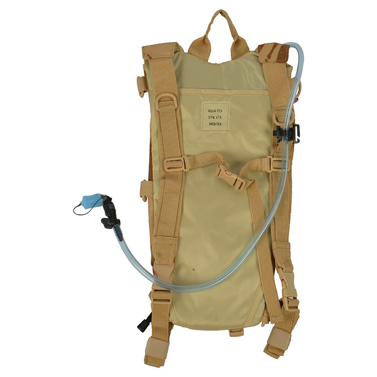Mochila de hidratación AQUA-TEX 2L DPM Desert con correas y asa de emergencia