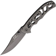 Navaja plegable Alligator con hoja Clip point recubierta en titanio gris