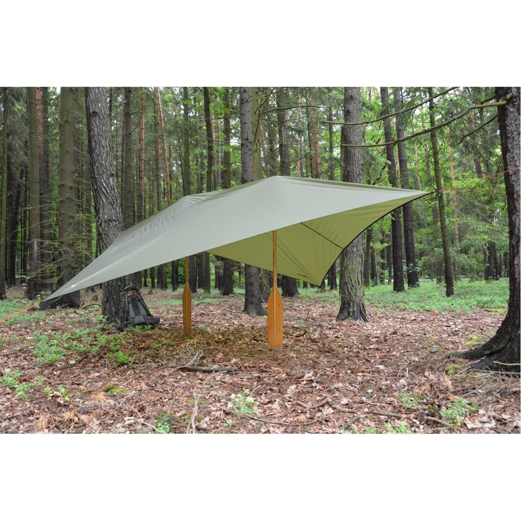 Lona SHELTER de nylon ligera 3x3 m en color verde oliva