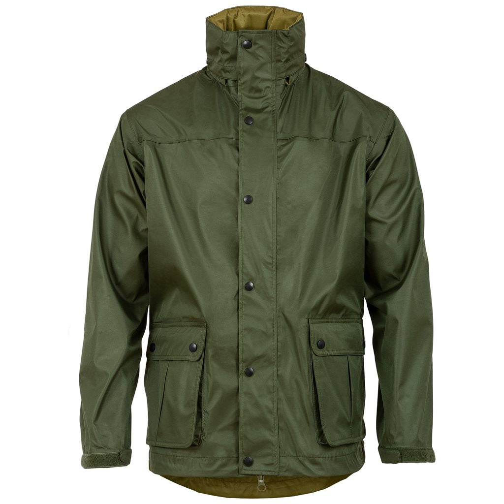 Chaqueta impermeable TEMPEST verde con capucha, 100% poliéster, Ab-Tex trilaminado