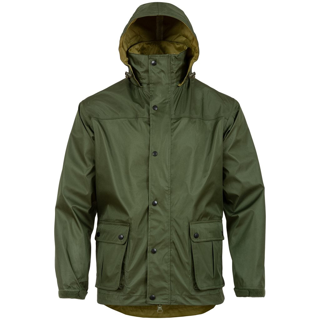 Chaqueta impermeable TEMPEST verde con capucha, 100% poliéster, Ab-Tex trilaminado