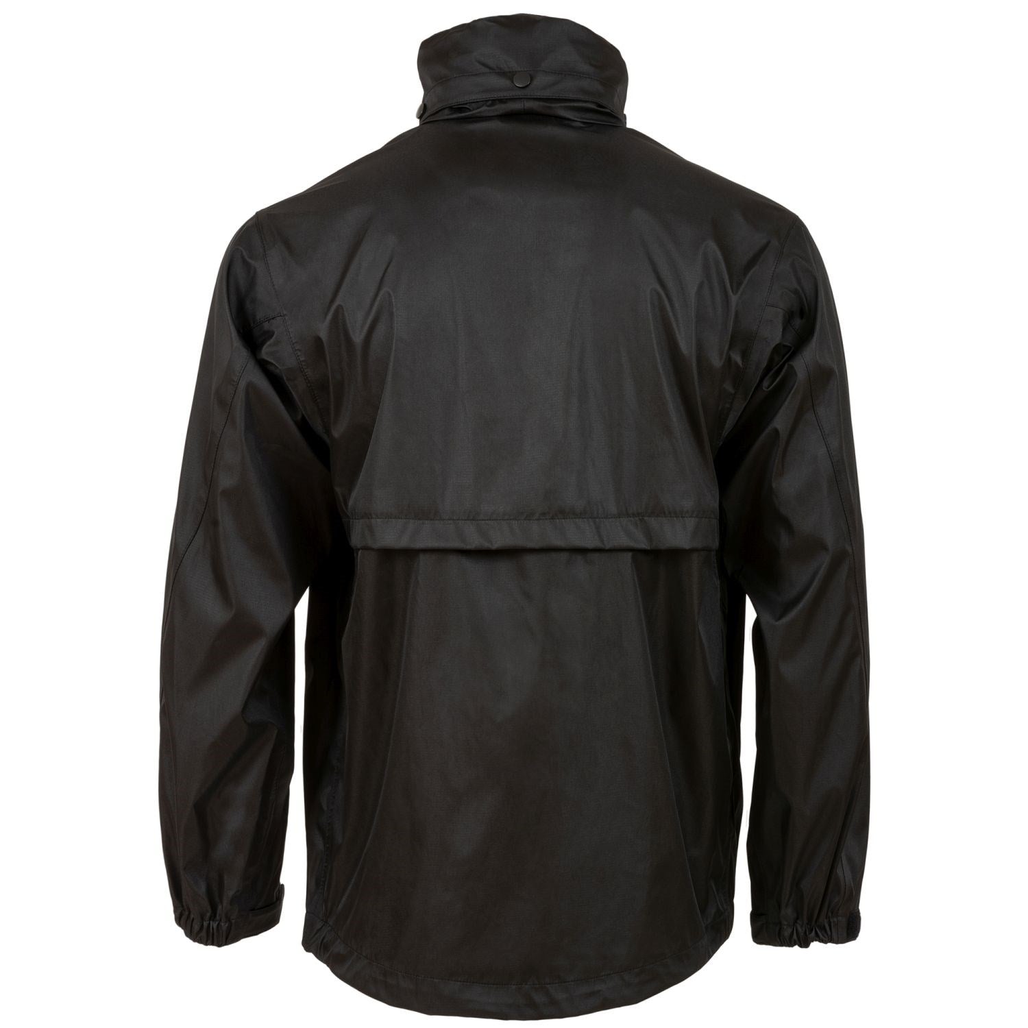 Chaqueta TEMPEST impermeable negra con capucha cubierta, 100% poliéster