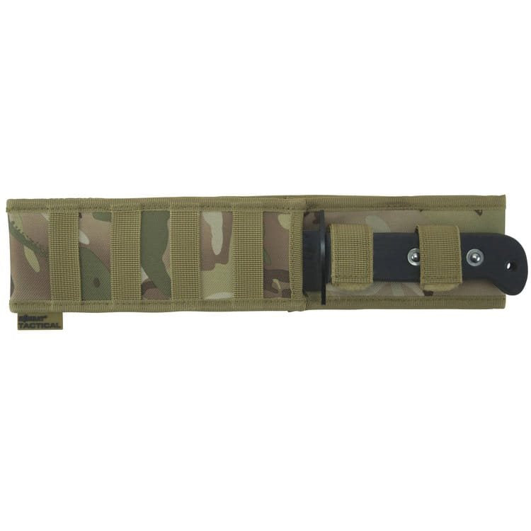 Cuchillo COMBAT de hoja fija negra con funda