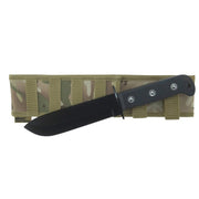 Cuchillo COMBAT de hoja fija negra con funda